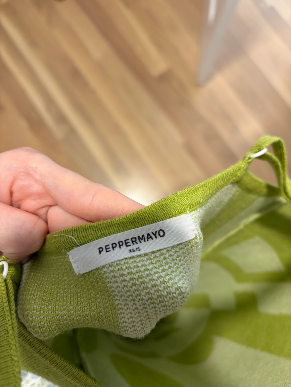 Peppermayo Green & White Geometric Maxi Dress - Picture 4 of 5
